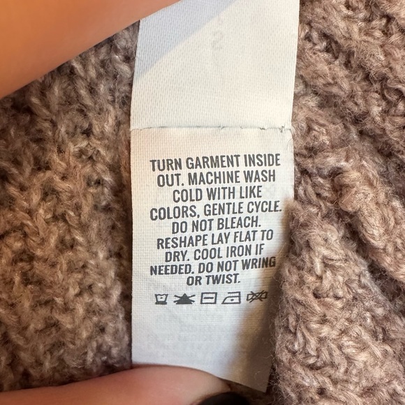 Aerie Cozyup Funnel Neck Taupe Sweater Dress size Small - Picture 9 of 10